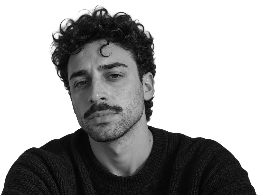 Black and white portrait of Dario Zanna